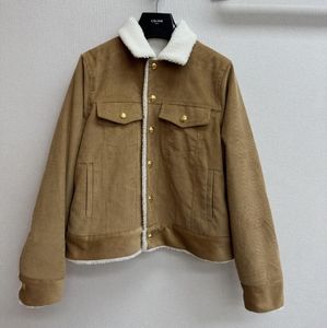 CELINE Autumn-Winter New Chestnut Shearling Coat - Effortless Elegance